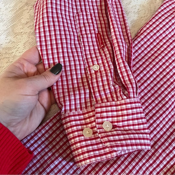 Men’s Antigua New England Patriots check original logo “Pat Patriot” button down - Picture 5 of 9